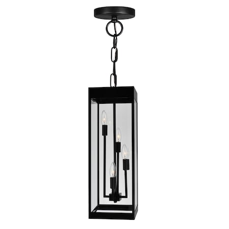 Cwi Lighting Windsor 4 Light Black Outdoor Ceiling Light 1695P8-4-101